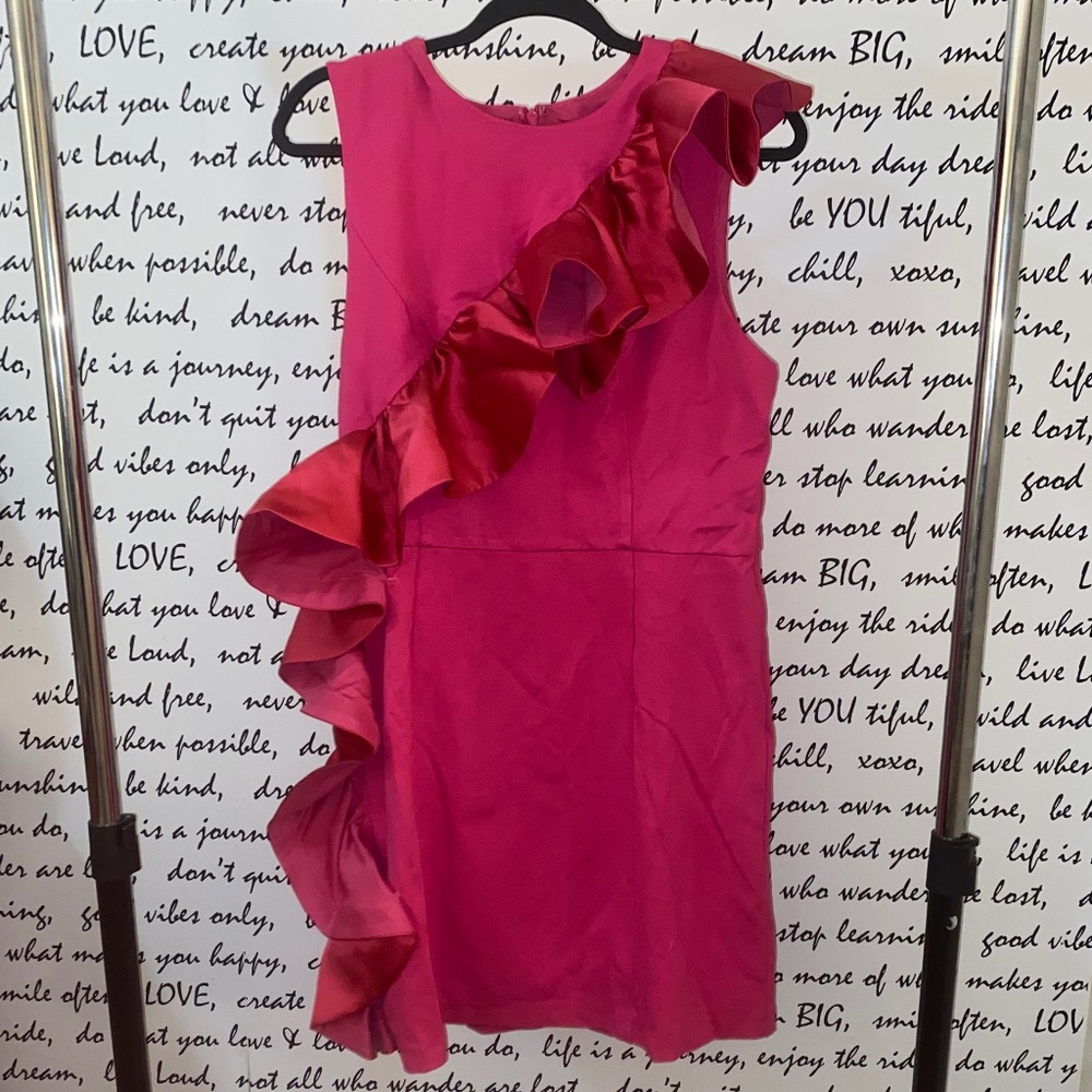 HUTCH SLEEVELESS RUFFLE SHEATH MINI DRESS - Picture 4 of 10